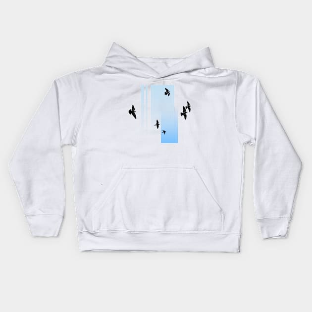 Birds Kids Hoodie by Fjordly